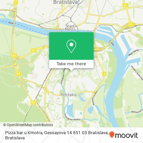 Pizza bar u Kmotra, Gessayova 14 851 03 Bratislava map
