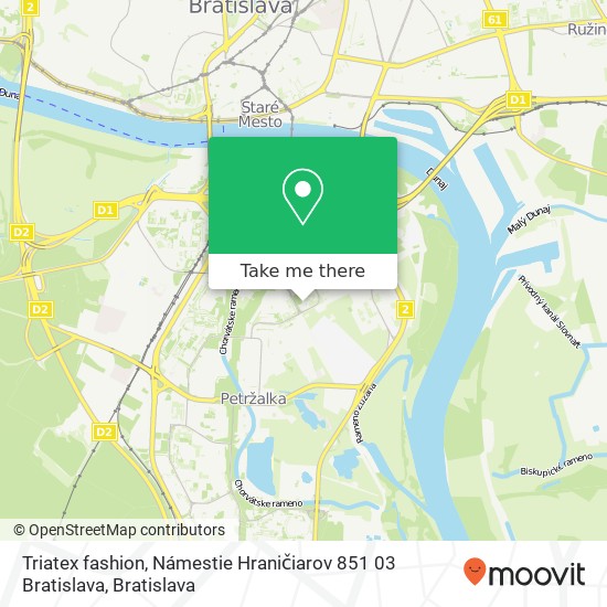 Triatex fashion, Námestie Hraničiarov 851 03 Bratislava map