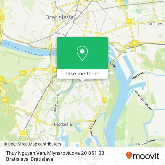 Thuy Nguyen Van, Mlynarovičova 20 851 03 Bratislava map