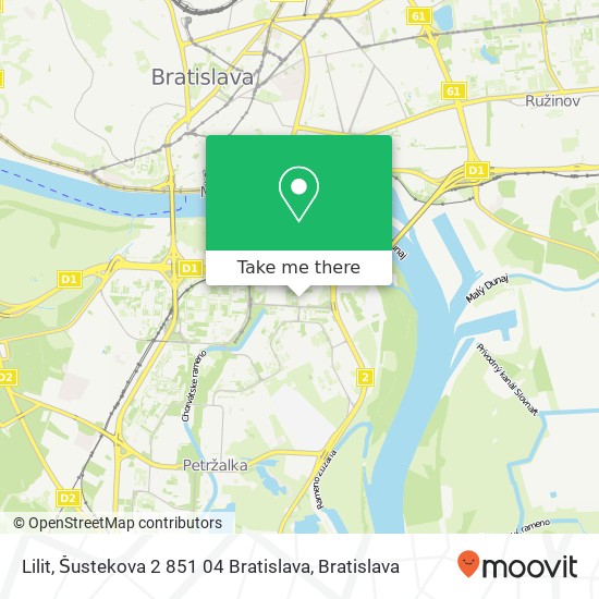 Lilit, Šustekova 2 851 04 Bratislava map
