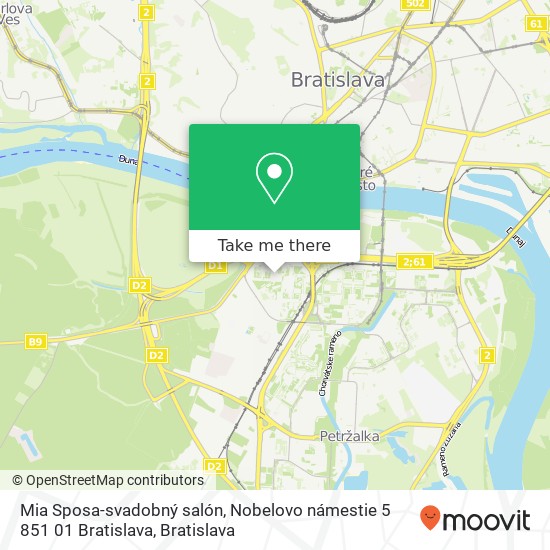 Mia Sposa-svadobný salón, Nobelovo námestie 5 851 01 Bratislava map