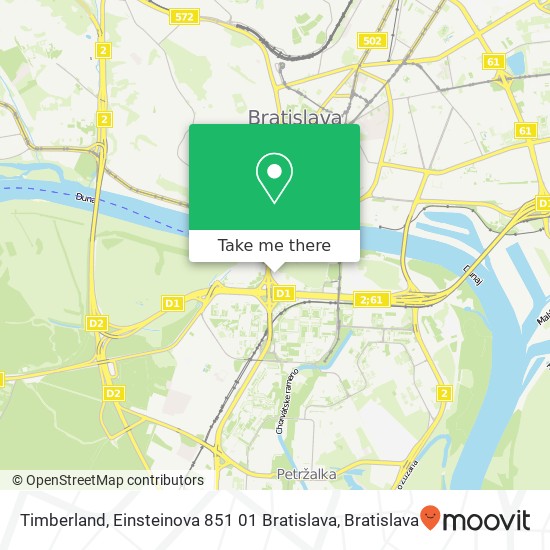 Timberland, Einsteinova 851 01 Bratislava map