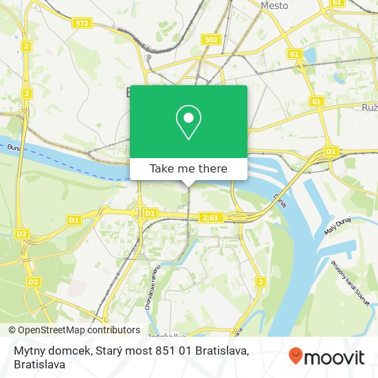 Mytny domcek, Starý most 851 01 Bratislava map