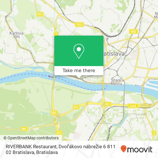 RIVERBANK Restaurant, Dvořákovo nábrežie 6 811 02 Bratislava map