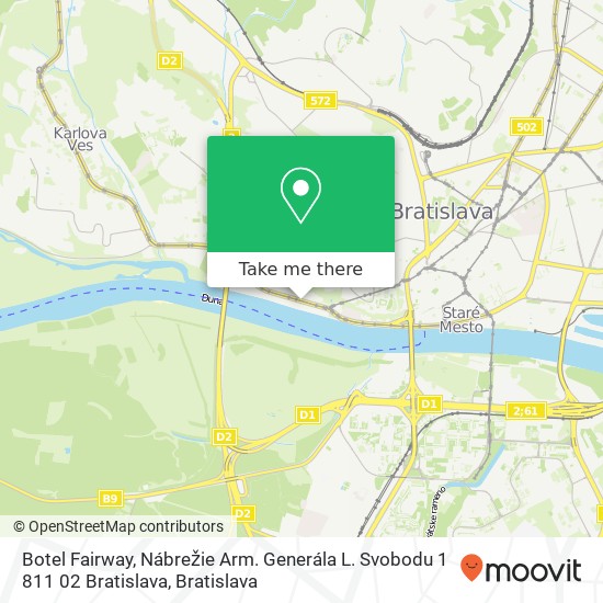 Botel Fairway, Nábrežie Arm. Generála L. Svobodu 1 811 02 Bratislava map