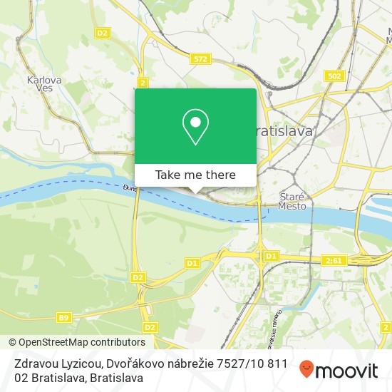 Zdravou Lyzicou, Dvořákovo nábrežie 7527 / 10 811 02 Bratislava map