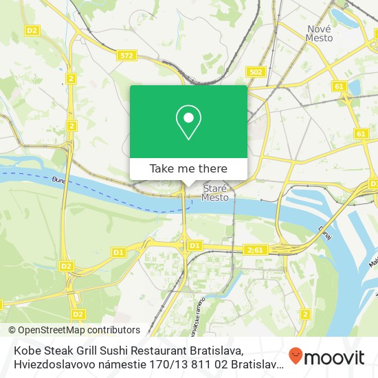 Kobe Steak Grill Sushi Restaurant Bratislava, Hviezdoslavovo námestie 170 / 13 811 02 Bratislava map