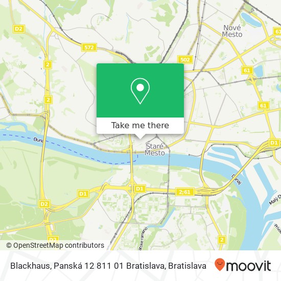 Blackhaus, Panská 12 811 01 Bratislava map