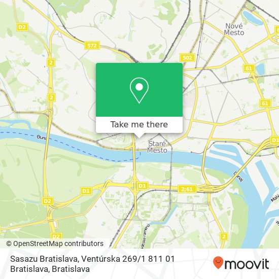 Sasazu Bratislava, Ventúrska 269 / 1 811 01 Bratislava map