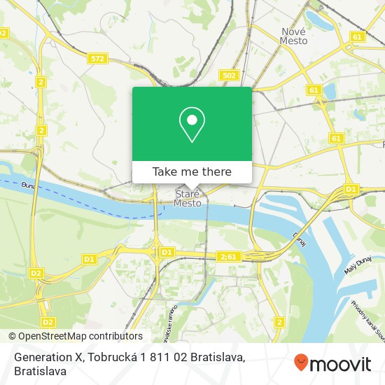 Generation X, Tobrucká 1 811 02 Bratislava map