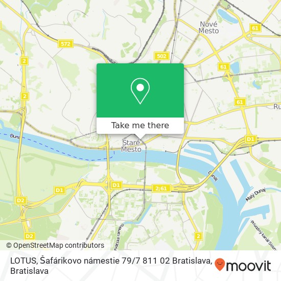LOTUS, Šafárikovo námestie 79 / 7 811 02 Bratislava map