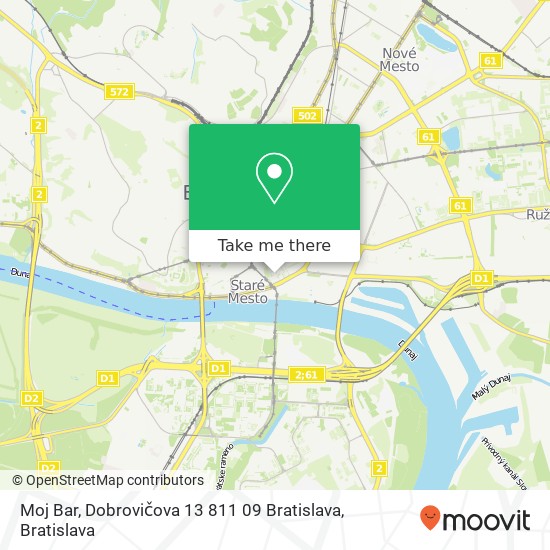 Moj Bar, Dobrovičova 13 811 09 Bratislava map