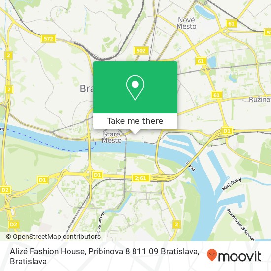 Alizé Fashion House, Pribinova 8 811 09 Bratislava map