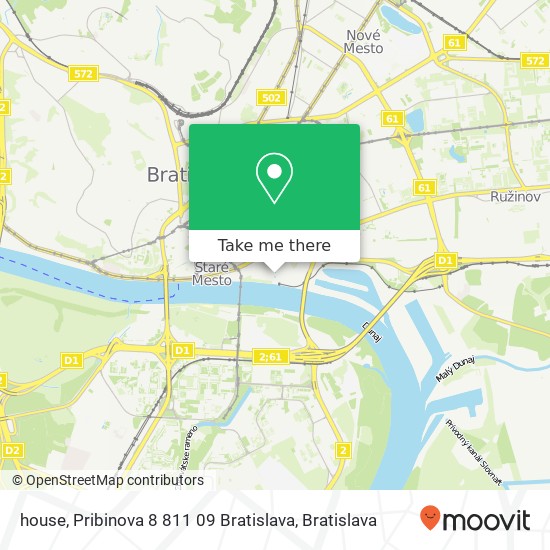 house, Pribinova 8 811 09 Bratislava map