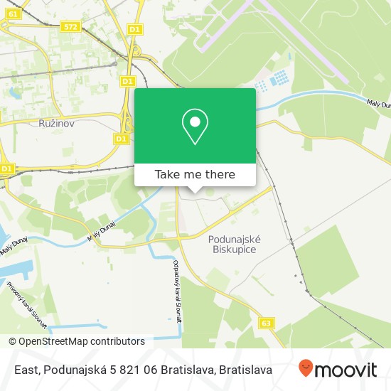 East, Podunajská 5 821 06 Bratislava map