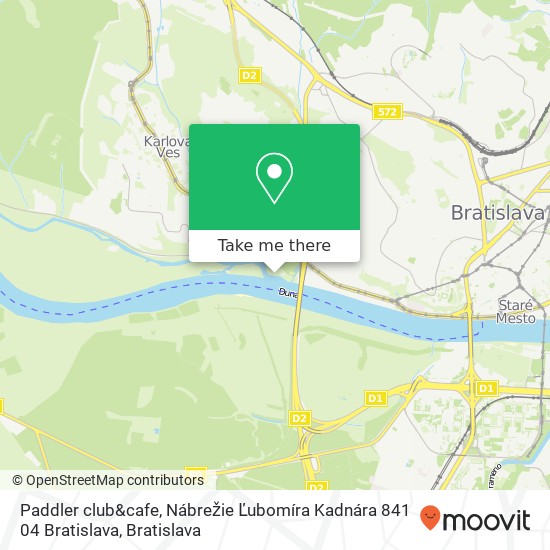 Paddler club&cafe, Nábrežie Ľubomíra Kadnára 841 04 Bratislava map