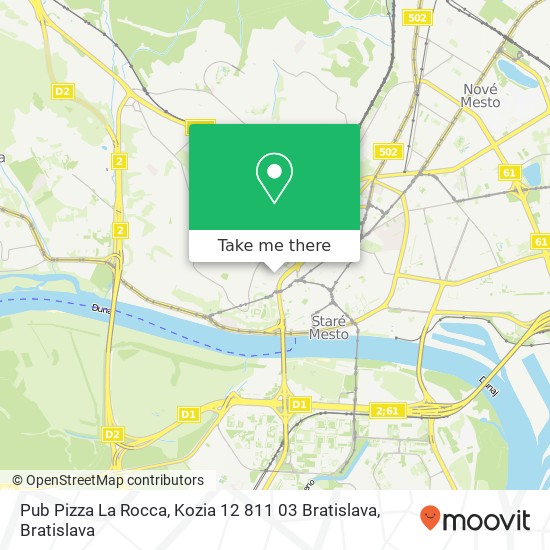 Pub Pizza La Rocca, Kozia 12 811 03 Bratislava map