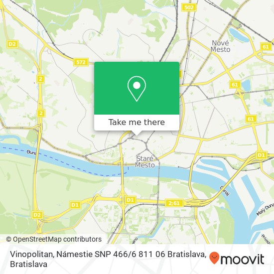 Vinopolitan, Námestie SNP 466 / 6 811 06 Bratislava map