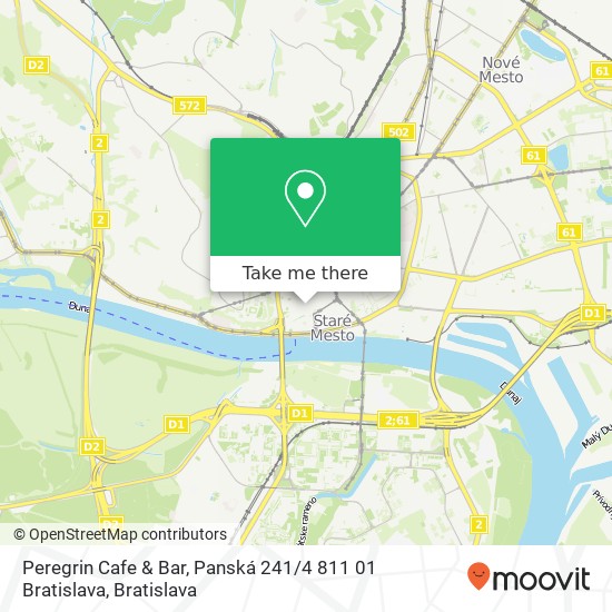 Peregrin Cafe & Bar, Panská 241 / 4 811 01 Bratislava map