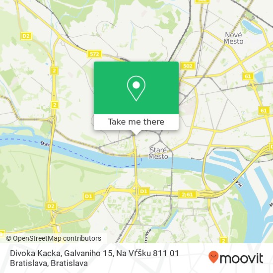 Divoka Kacka, Galvaniho 15, Na Vŕšku 811 01 Bratislava map