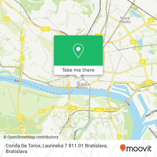 Corida De Toros, Laurinská 7 811 01 Bratislava map