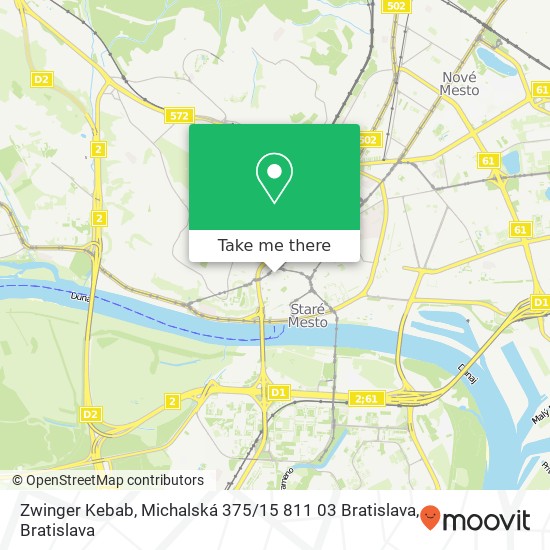 Zwinger Kebab, Michalská 375 / 15 811 03 Bratislava map