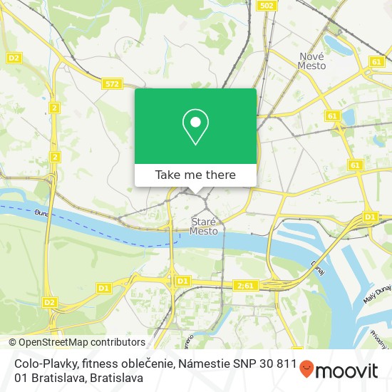 Colo-Plavky, fitness oblečenie, Námestie SNP 30 811 01 Bratislava map