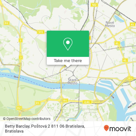 Betty Barclay, Poštová 2 811 06 Bratislava map