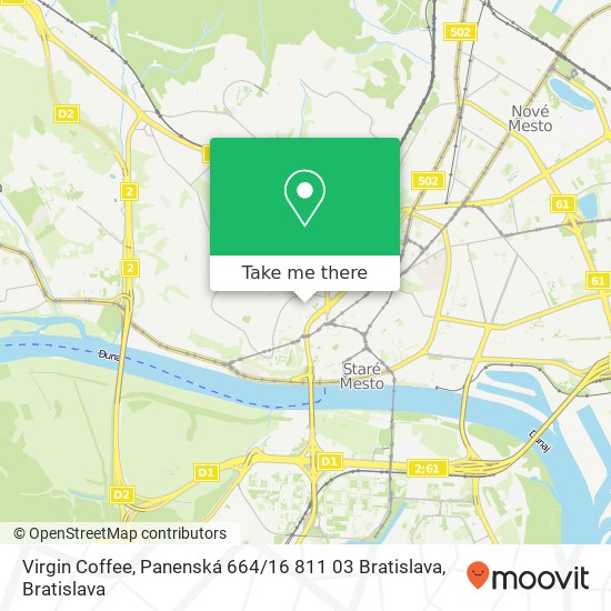Virgin Coffee, Panenská 664 / 16 811 03 Bratislava map