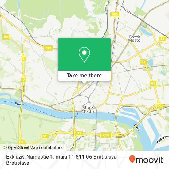 Exkluziv, Námestie 1. mája 11 811 06 Bratislava map