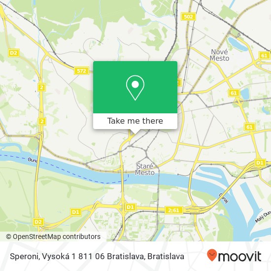 Speroni, Vysoká 1 811 06 Bratislava map