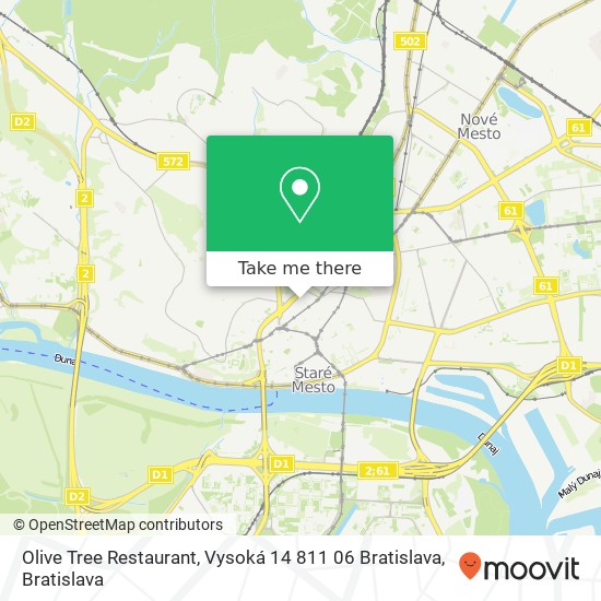 Olive Tree Restaurant, Vysoká 14 811 06 Bratislava map