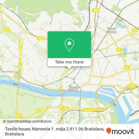 Textile house, Námestie 1. mája 2 811 06 Bratislava map