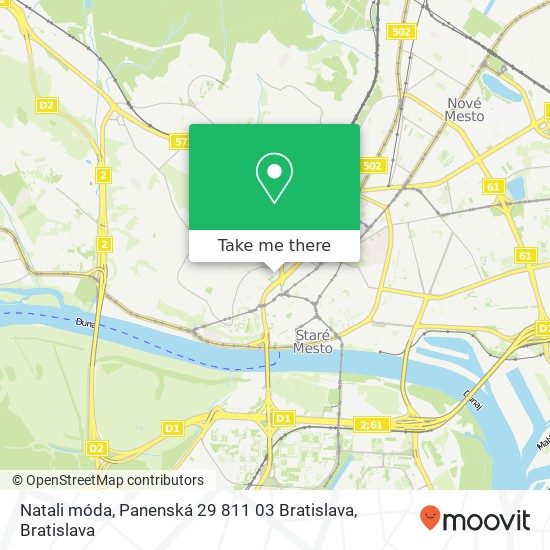 Natali móda, Panenská 29 811 03 Bratislava map