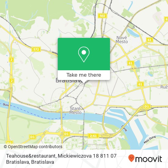 Teahouse&restaurant, Mickiewiczova 18 811 07 Bratislava map