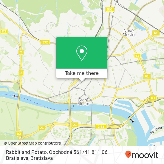 Rabbit and Potato, Obchodná 561 / 41 811 06 Bratislava map