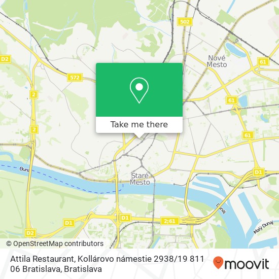 Attila Restaurant, Kollárovo námestie 2938 / 19 811 06 Bratislava map