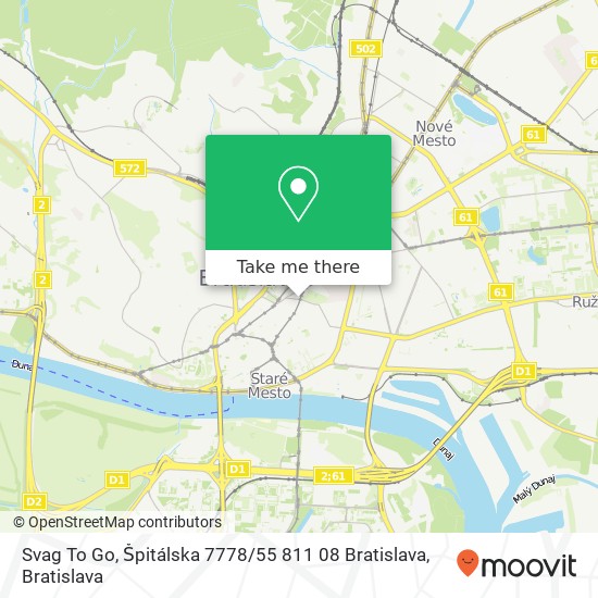 Svag To Go, Špitálska 7778 / 55 811 08 Bratislava map