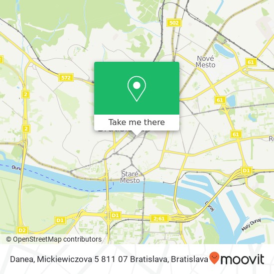 Danea, Mickiewiczova 5 811 07 Bratislava map