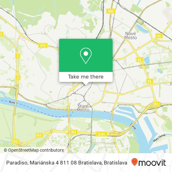 Paradiso, Mariánska 4 811 08 Bratislava map