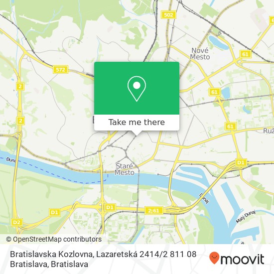 Bratislavska Kozlovna, Lazaretská 2414 / 2 811 08 Bratislava map