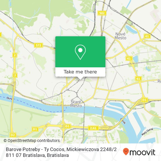 Barove Potreby - Ty Cocos, Mickiewiczova 2248 / 2 811 07 Bratislava map