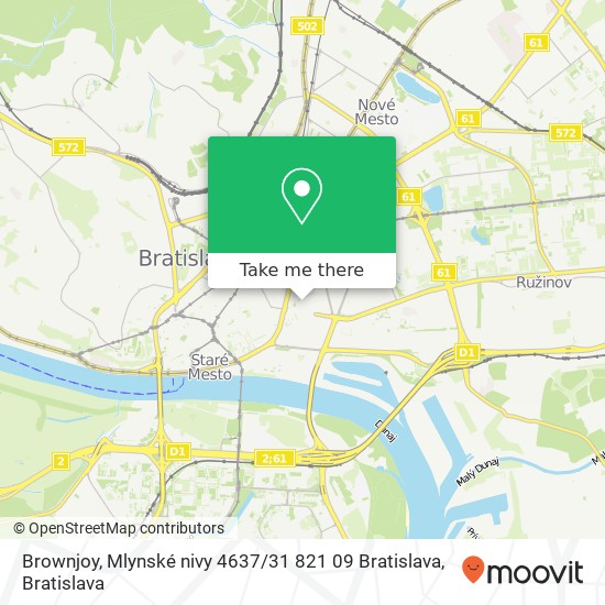 Brownjoy, Mlynské nivy 4637 / 31 821 09 Bratislava map