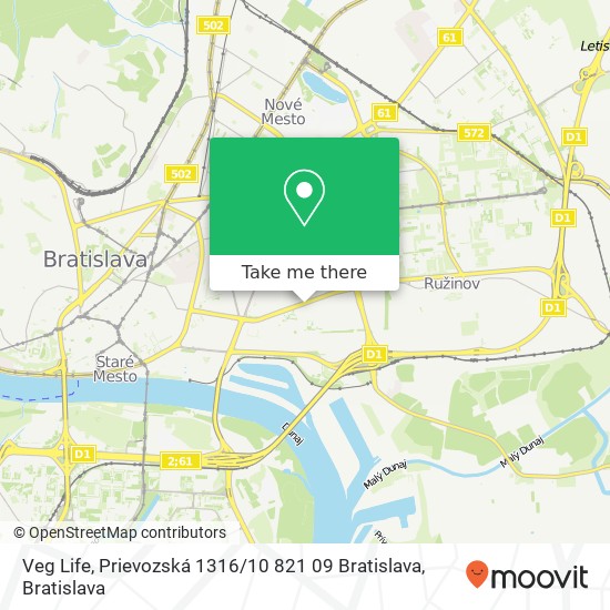 Veg Life, Prievozská 1316 / 10 821 09 Bratislava map