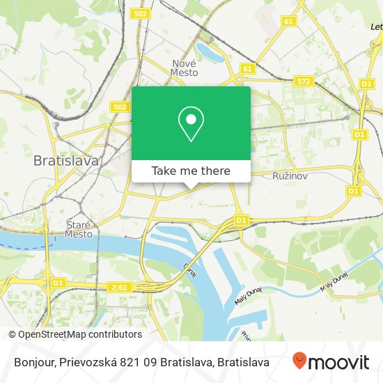 Bonjour, Prievozská 821 09 Bratislava map