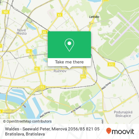 Waldes - Seewald Peter, Mierová 2056 / 85 821 05 Bratislava map