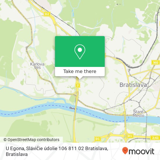 U Egona, Slávičie údolie 106 811 02 Bratislava map