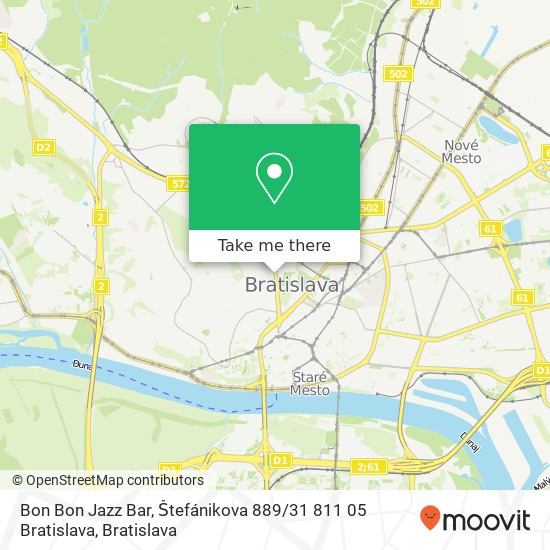 Bon Bon Jazz Bar, Štefánikova 889 / 31 811 05 Bratislava map
