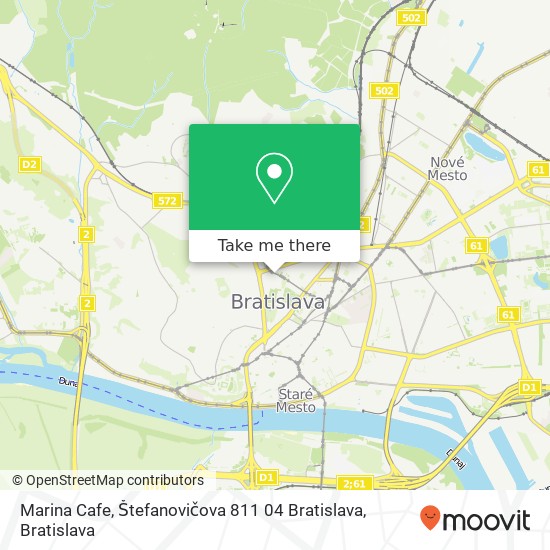 Marina Cafe, Štefanovičova 811 04 Bratislava map