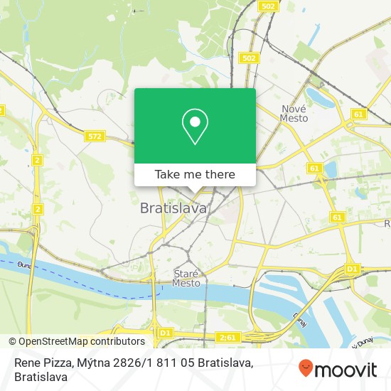 Rene Pizza, Mýtna 2826 / 1 811 05 Bratislava map